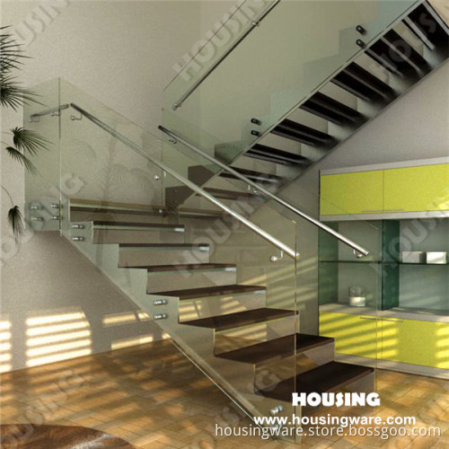 Modern Indoor Glass Staircase / Stainless Steel Staircases for Residential House